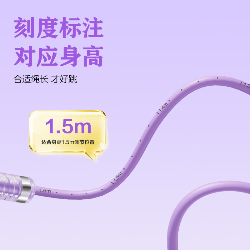 安踏(ANTA)双轴承沙专业式跳绳幼儿园儿童小学生专用考试6-12岁不打结初中生 紫-双轴承中小学生训练专用【刻度标注/自由调节长度】