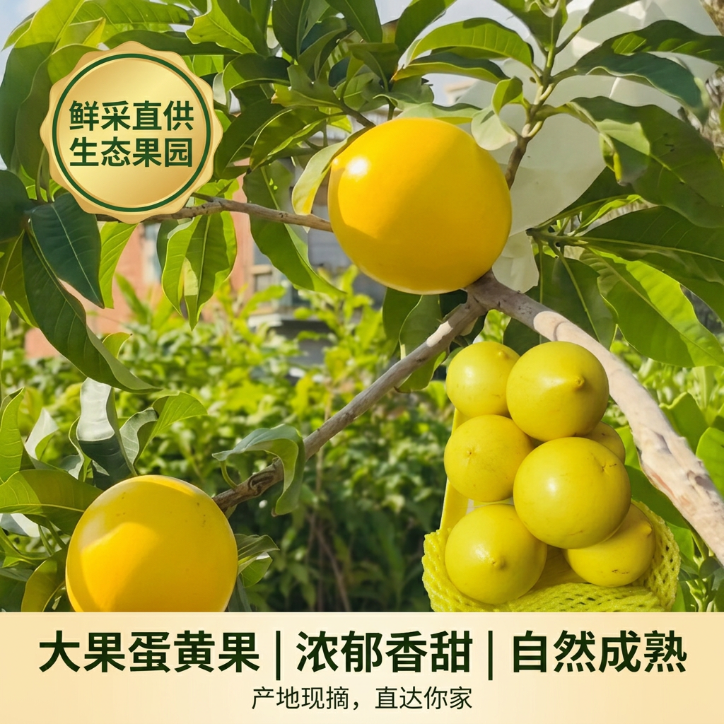 黄晶果 黄金果 新鲜稀有金蛋果 水果 蛋黄果 顺丰冷链新鲜到家 特大果(单果重量8两-1斤)4斤装