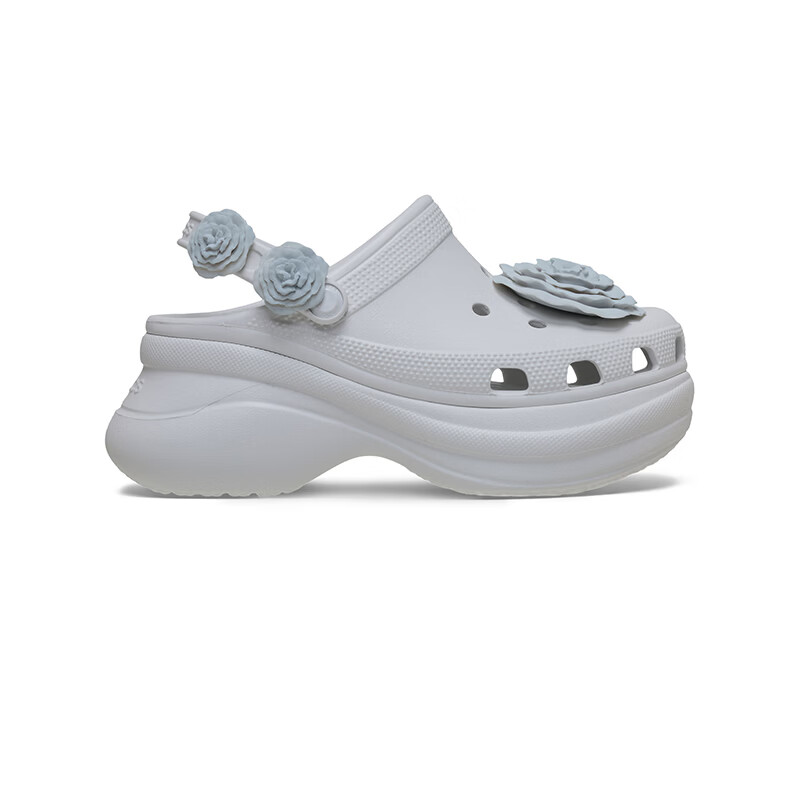 卡骆驰(CROCS)复古小鲸鱼叠影玫瑰洞洞鞋时尚百搭女鞋花园鞋沙滩鞋|214027 月光灰-1NK 35 (220mm)