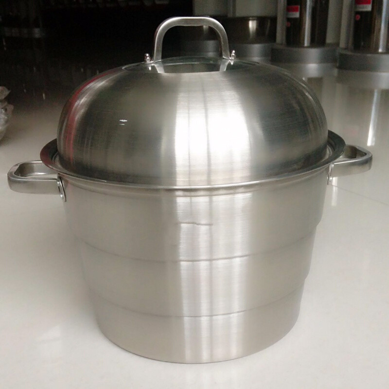 abdt加厚超大不锈钢三层蒸锅特大号食堂酒店商用 升级版厚三层拉丝钢