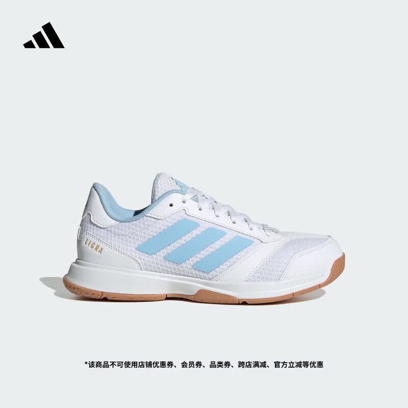 adidas LIGRA 8 W舒适网面透气球拍类运动鞋女子新款阿迪达斯   白色/蓝色   36