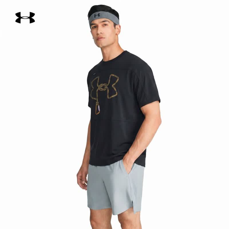 安德玛（Under Armour）【城市野趣系列】26夏季新款Urban OutDoor男运动短袖T恤6014244 黑色001 M (170)