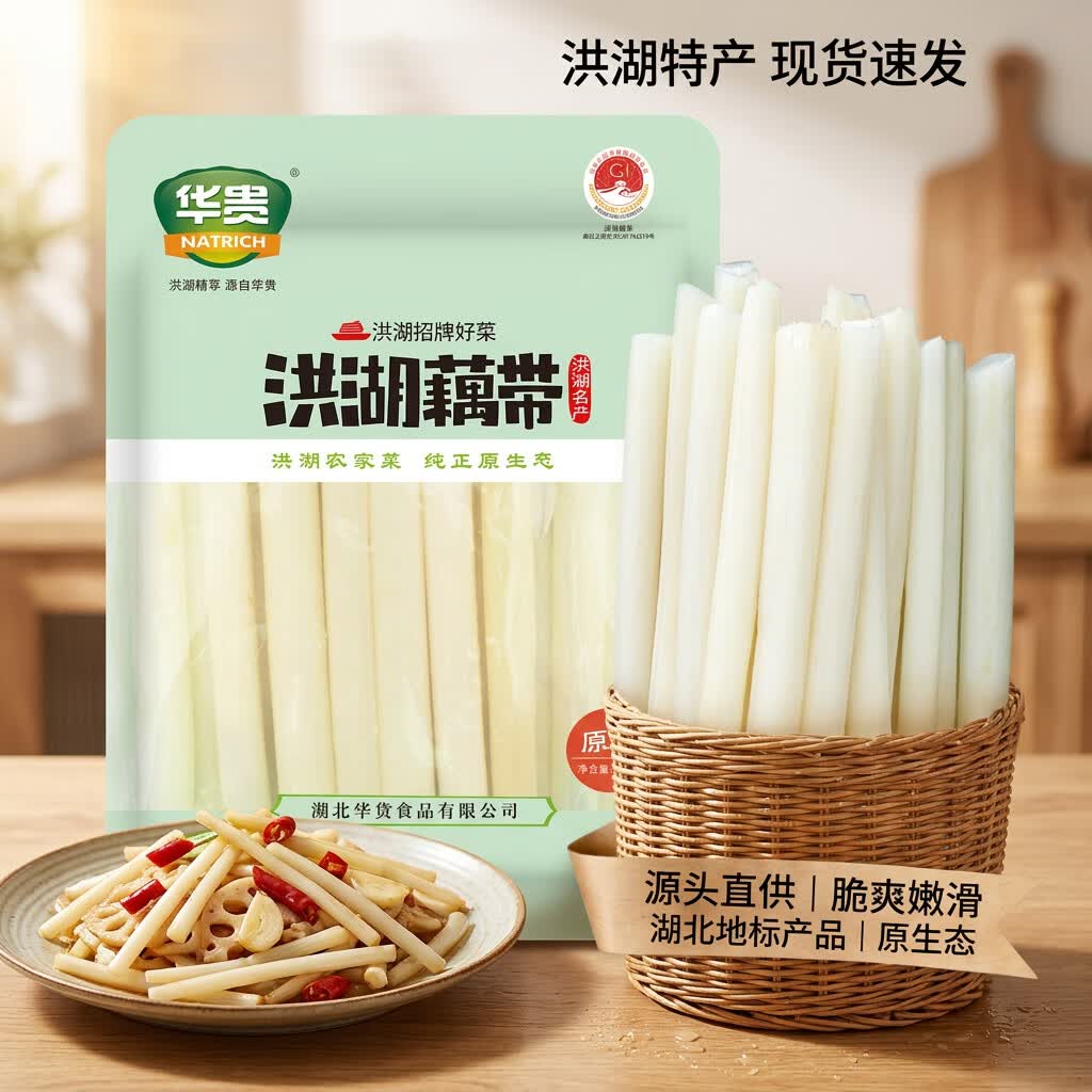 洪湖农家 原味藕带500g 洪湖藕带 藕尖 蔬菜 火锅食材 湖北特产