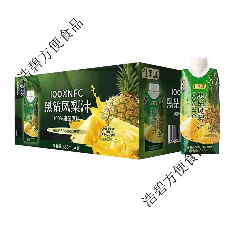 佳果源1月产佳果源黑钻凤梨汁330ml瓶装NFC非浓缩还原 佳果源黑钻凤梨汁330ml10瓶