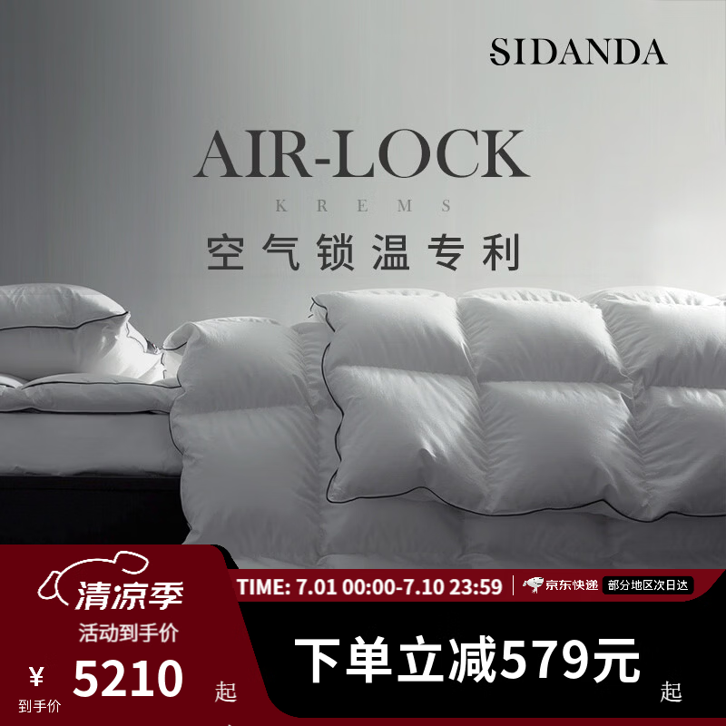 SIDANDA波兰95白鹅绒冬被保暖专利羽绒被子160支全棉加厚锁温被芯 2026升级款 波兰95鹅绒保暖冬被 220*240cm（填充1205g）