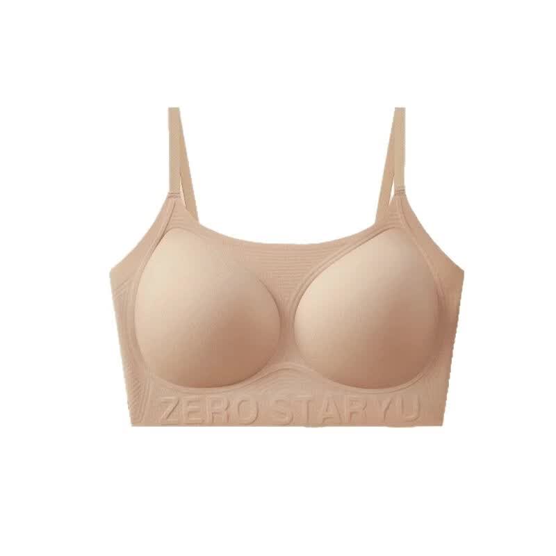 木木屋（mumuwu）粉底液内衣女聚拢型文胸收副乳防下垂乳胶胸垫亲肤柔软 黑色 M(80-100斤)