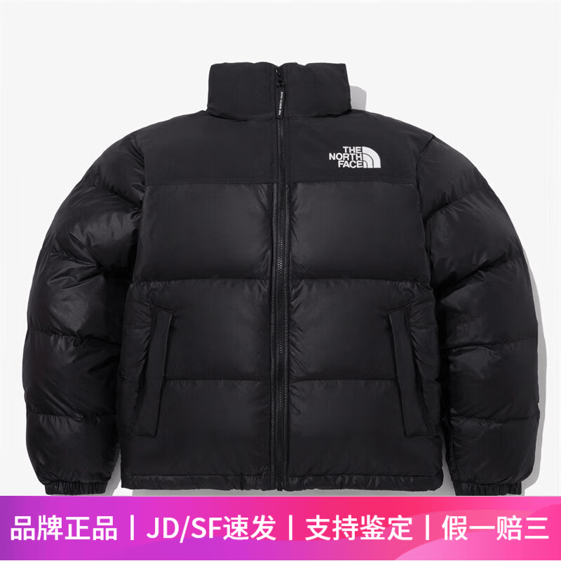 北面（The North Face）NUPTSE ON BALL男款棉服纯色立领秋冬保暖夹克外套 黑色 S