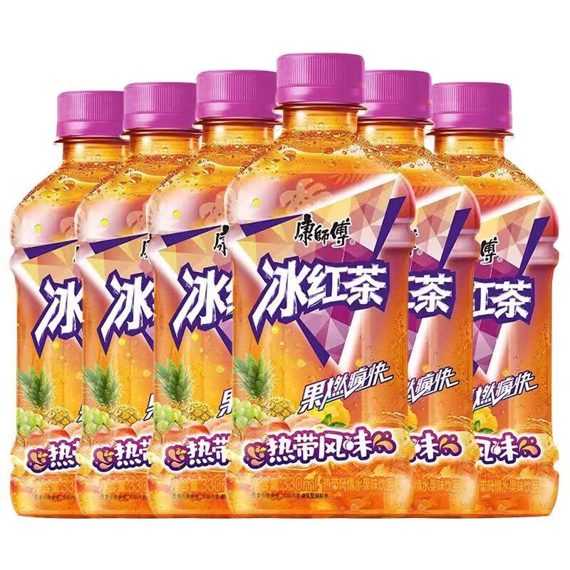 康师傅康师傅热带风味冰红茶饮料24瓶整箱330ML水果味糖浆柠檬果汁饮品 康师傅热带水果味330ml*1瓶 新日期发货