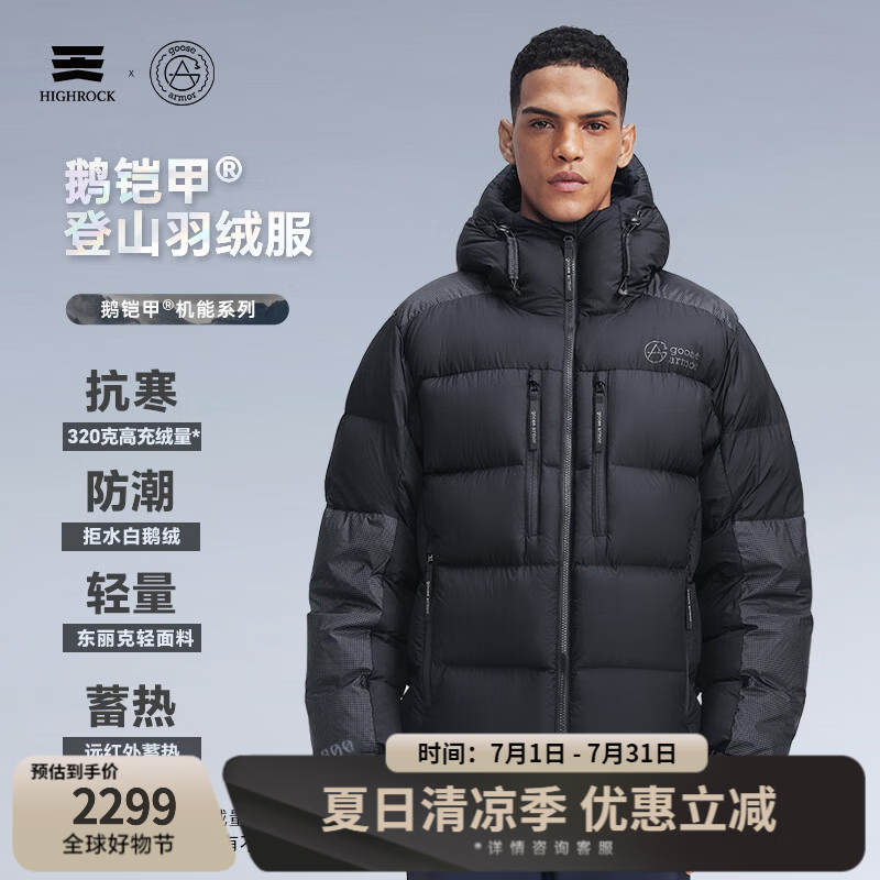 天石鹅铠甲2024新款800蓬鹅绒加厚防风羽绒服男士雪山东北严寒GX322 黑色 GX322 S 165/88A