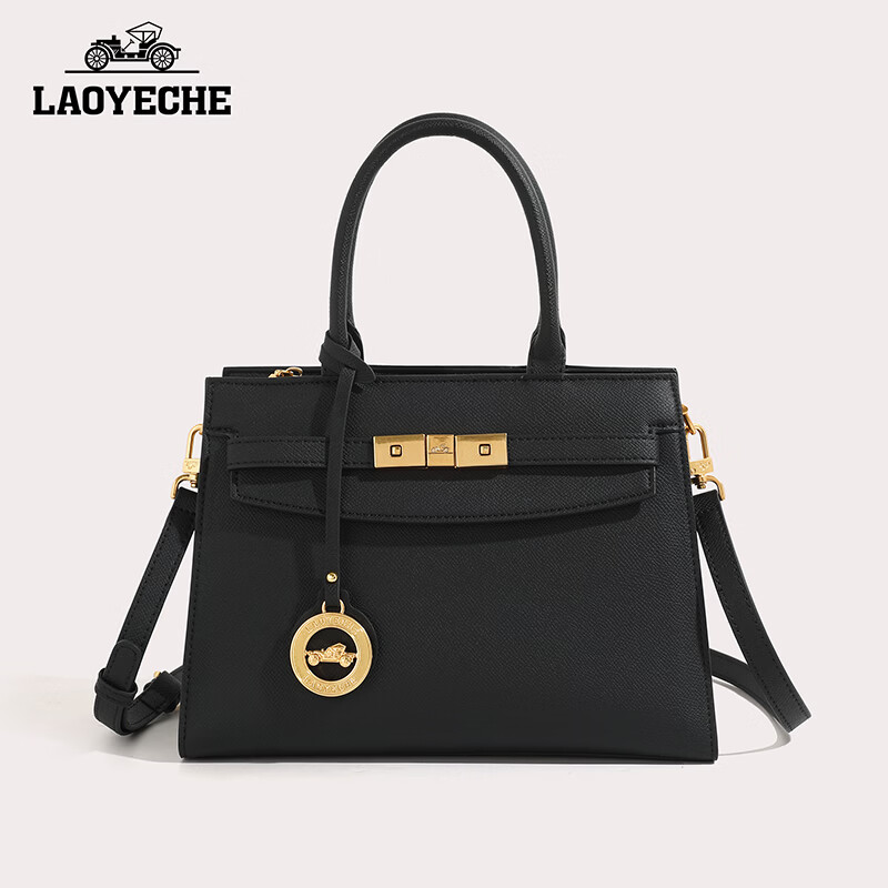 老爷车（LAOYECHE）真皮女包2026新款高级感轻奢手提包时尚气质斜挎凯莉包送妈妈礼物 红色 限时送专柜礼盒礼袋
