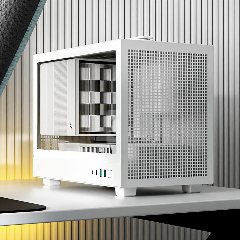 九州风神（DEEPCOOL）CH160 ITX机箱（可拆卸提手机箱/172mm风冷/长显卡/SFX电源/Type-C）  CH160白色