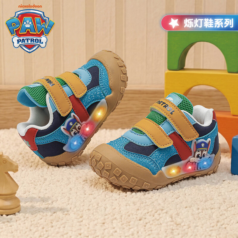 汪汪队立大功（PAW PATROL）汪汪队儿童运动鞋男童软底防滑跑步鞋透气网面休闲鞋中小童学步鞋 蓝色阿奇 升级款 25