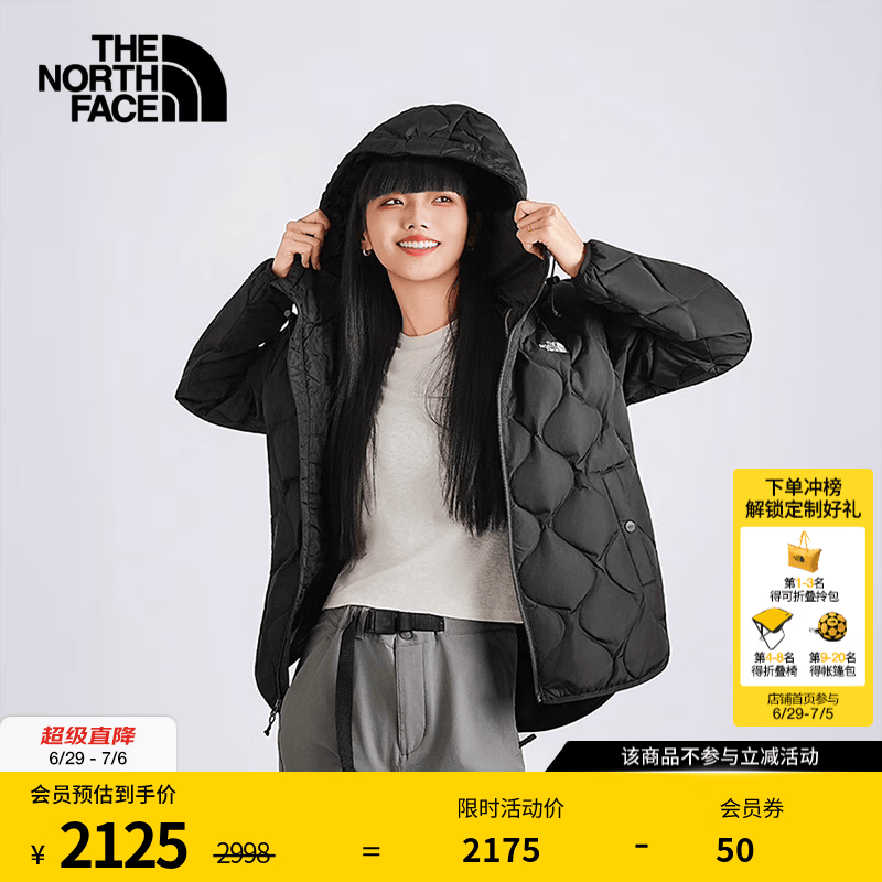 北面（The North Face）【秋冬通勤穿搭】羽绒服女550蓬鹅绒防泼溅户外保暖|8GKK JK3/宇宙黑 M /160
