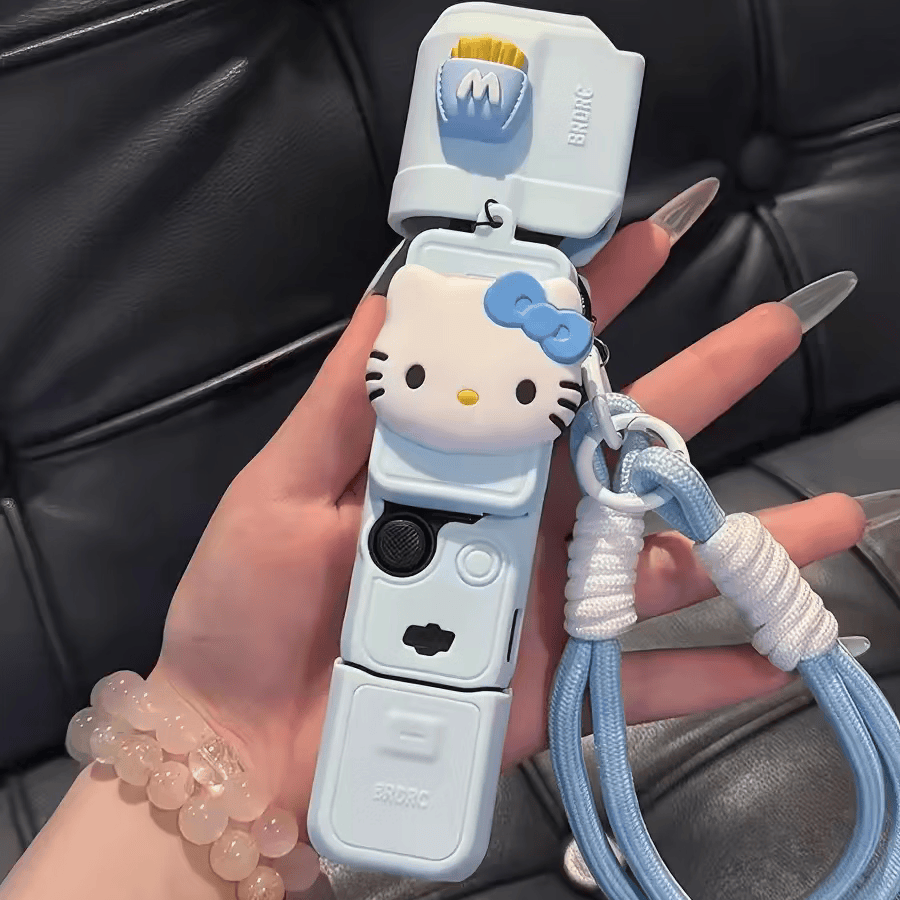 MPPMCK大疆pocket4pro/4/3硅胶保护壳可爱软胶口袋相机配件运动相机保护套 浅蓝色【壳+薯条kt猫+挂绳+螺丝】 大疆pocket4 京东折扣/优惠券