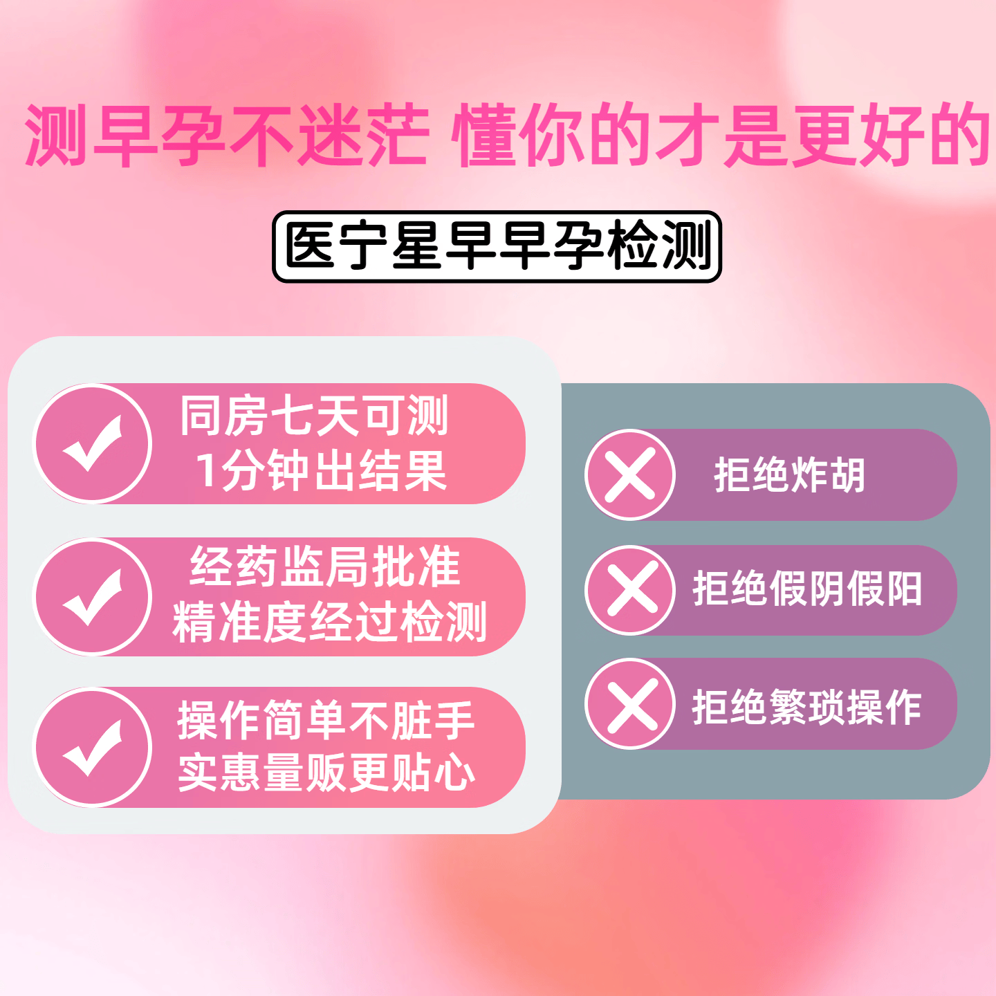 医宁星验孕棒验孕试纸早早孕试纸测hcg翻倍验孕笔一周可测早孕检测医用 【高灵敏 免尿杯】验孕棒10支装