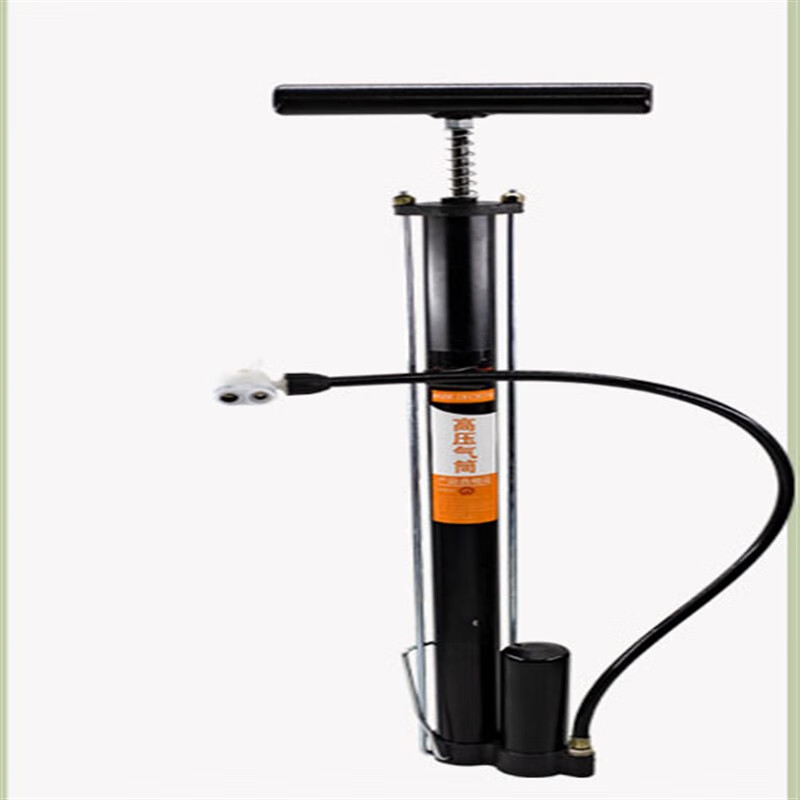 尊霆老式高压打气筒家用气筒筒单车气 黑色(金属手柄)