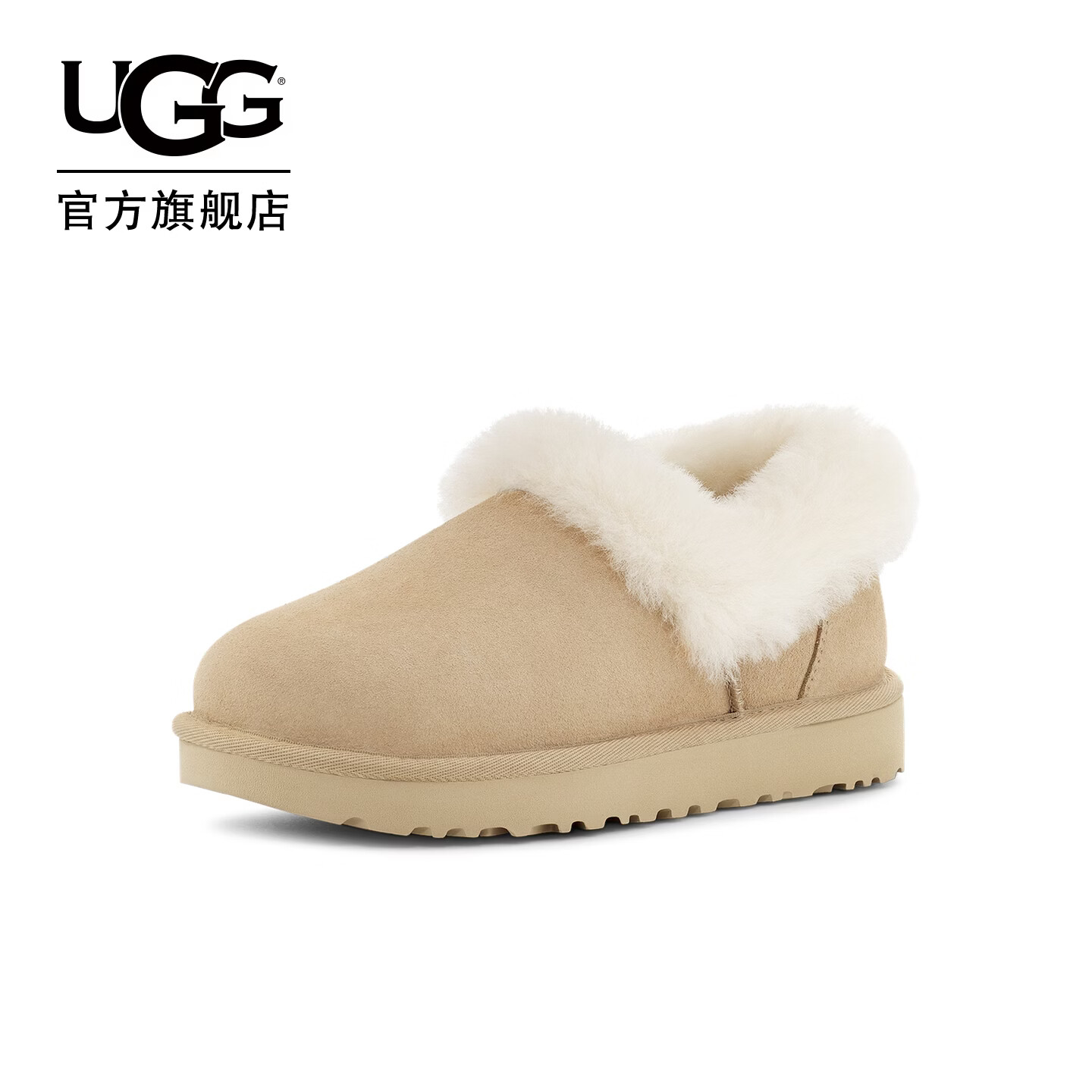 UGG秋季女士时尚舒适茸茸毛圈口平底休闲乐福鞋懒人毛毛鞋1119002 SAN | 沙色 38