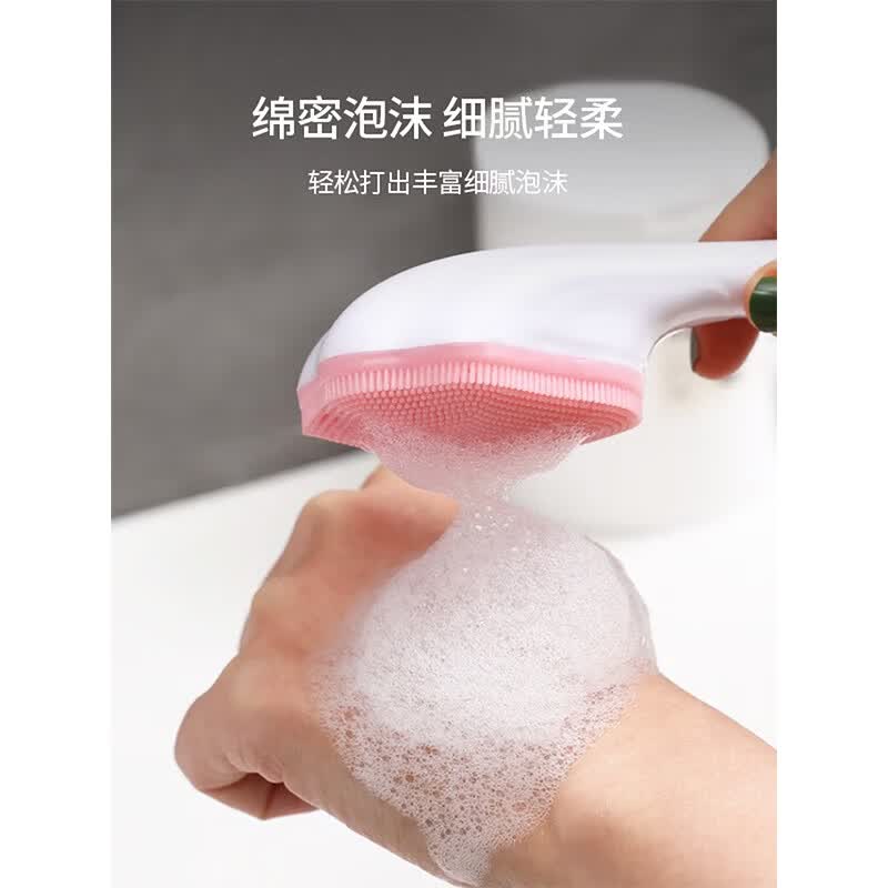 佳洁猫猫爪硅胶洗脸刷软毛卸妆刷洁面仪手动深层清洁毛孔黑头洁面按摩刷 花开富贵-灰色-纯硅胶 （敏感肌可用）