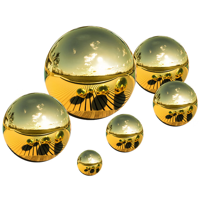 姝尔定制金色圆球亮光吊球摆件钛金精品圆球不锈钢球软装金属球空心装