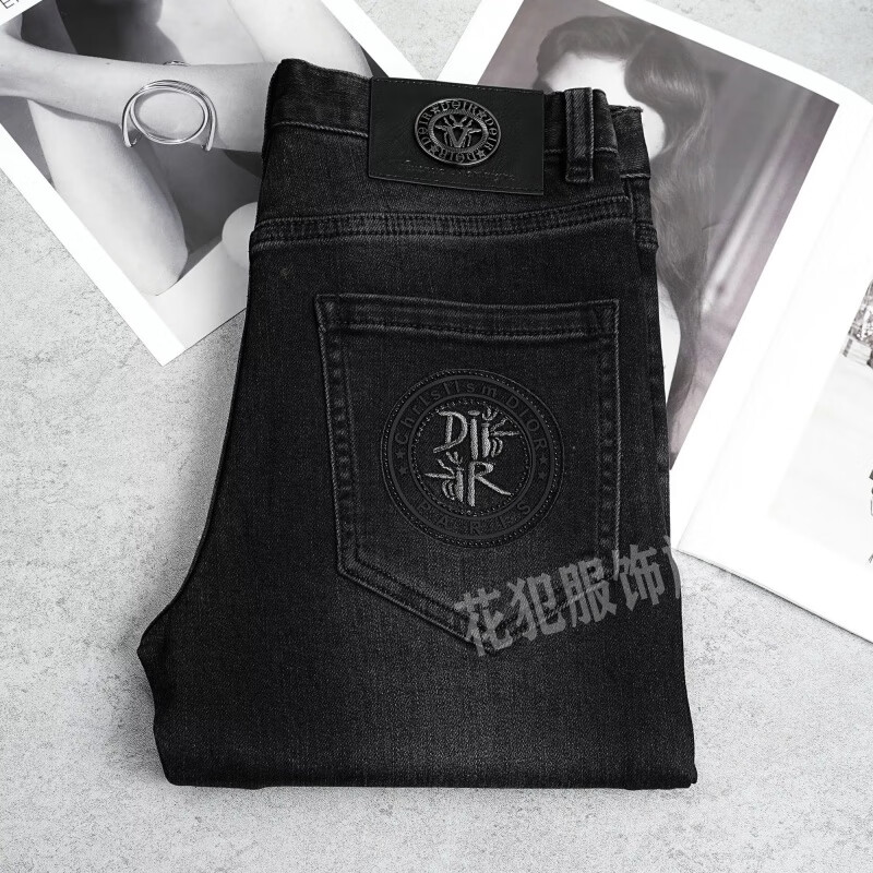 花犯 普赛达 秋冬厚款重工水洗欧货顶牛修身弹力百搭高端轻奢牛仔裤 a