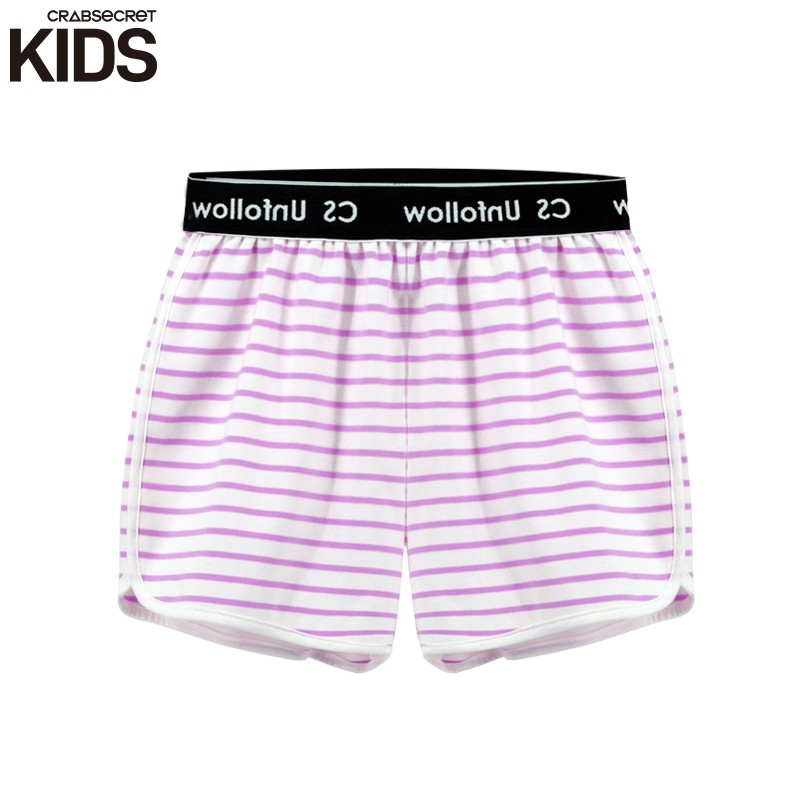 螃蟹秘密童装 儿童短裤男女童外穿条纹短裤宝宝居家短裤563Basic Ba.葡萄牛奶 100高性价比高么？