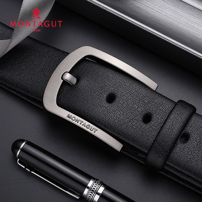 梦特娇皮带男针扣青年软牛皮休闲裤带中青年男士腰带百搭中年r7