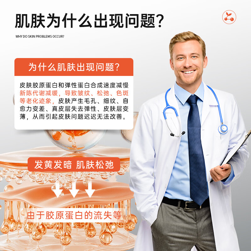 宽博士蛋白膜【博主同款】护理膜医用重组三型胶原蛋白减黄提亮细毛孔 【买三发五,五只装】猛减暗黄 实力提亮肌肤