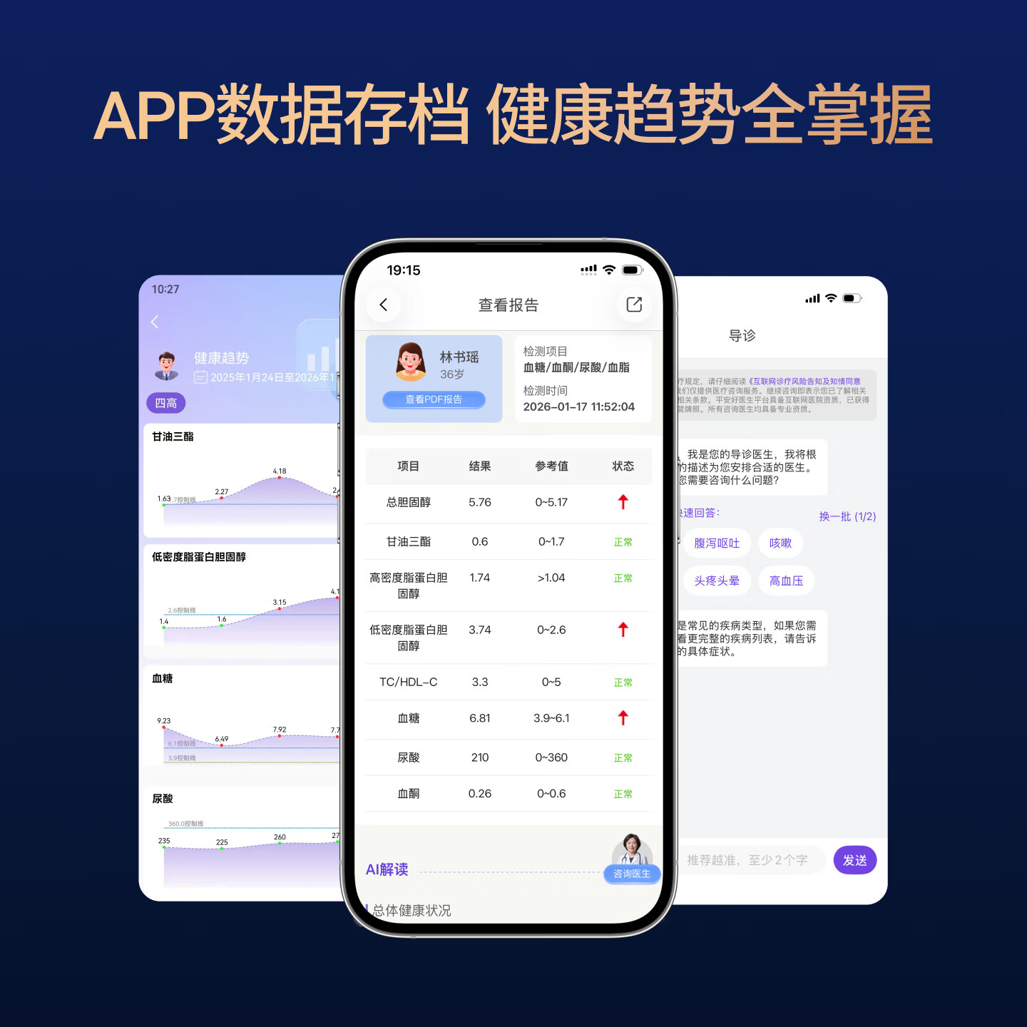 逸捷 血糖尿酸血脂血压8功能一体机家用体检仪总胆固醇甘油三酯医用级 【院内同款】8功能体检机+4盒试剂盒
