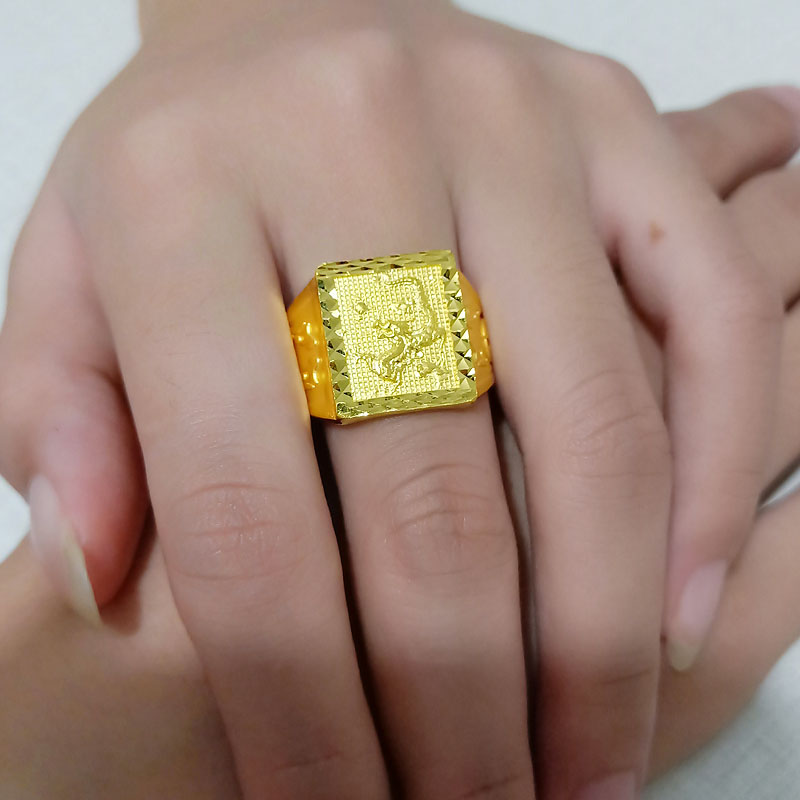 千影珠宝黄金戒指9999足金男士女款重款招财进宝宝字发字福戒999真金