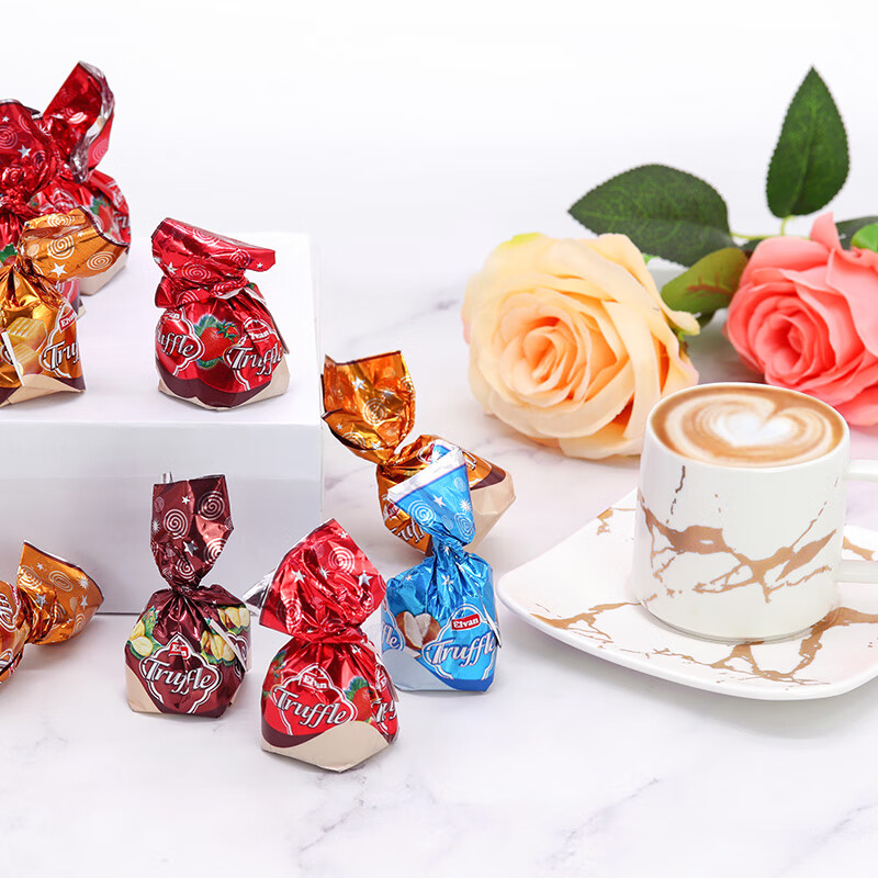 进口零食独立包装500g装圣诞节糖果年货新年 (1包500g夹心巧克力)袋装