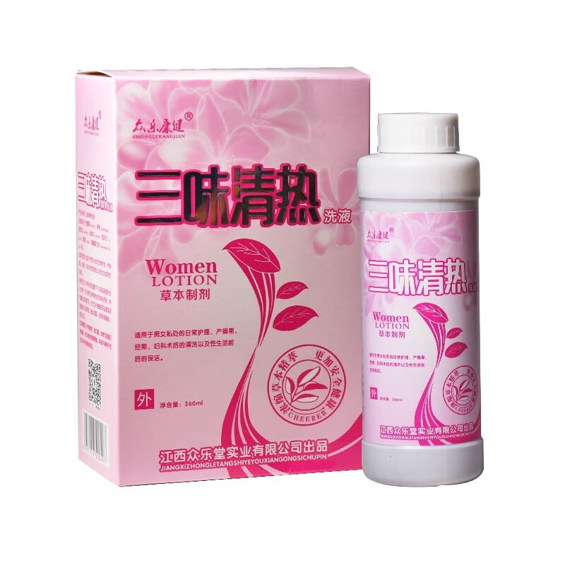 众乐康健(zhonglekangjian)三味清热洗液260ml 女性私密护理草本制剂
