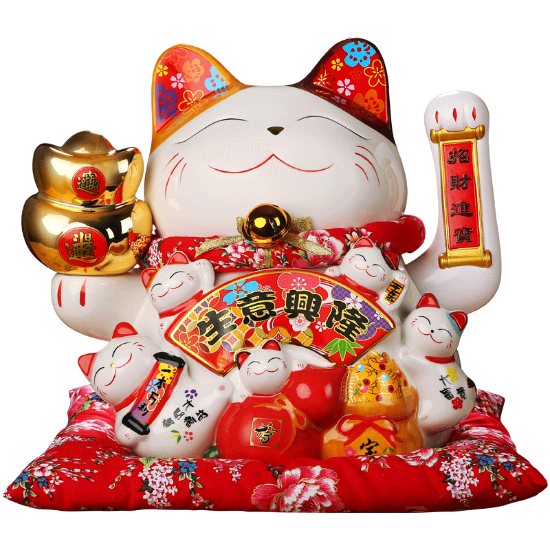 吉善堂大号电动摇手陶瓷招财猫的价格走势和评测报告|如何看装饰摆件商品历史价格