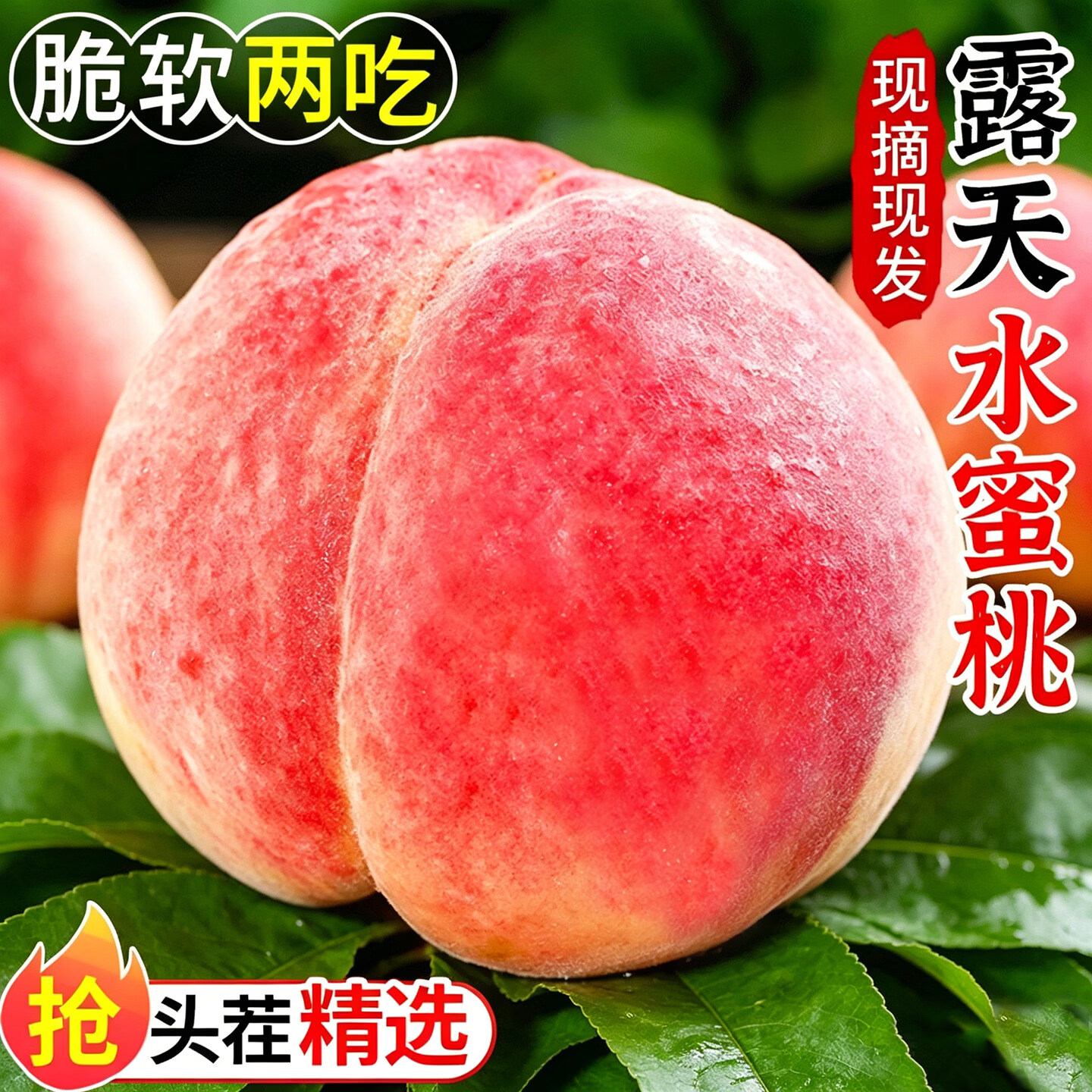 耕禾春山西水蜜桃 脆甜水蜜桃现摘毛桃红不软脆软两吃应季新鲜时令水果 净重4.5-5斤单果150g+