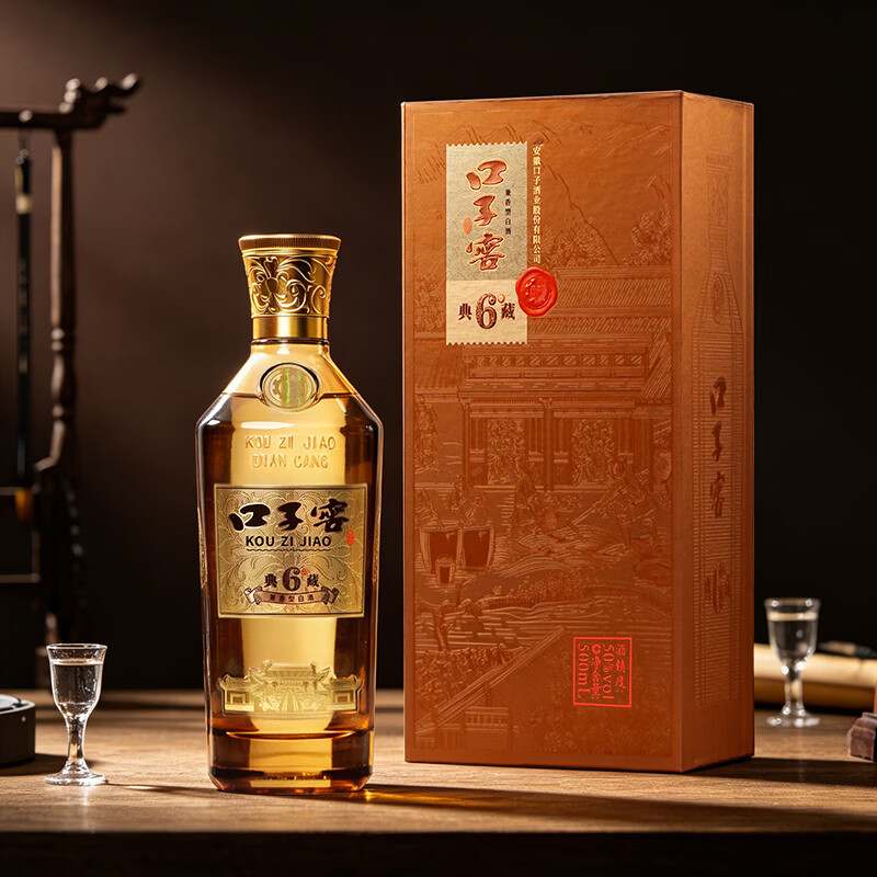 口子窖 典藏6 兼香型白酒 纯粮食送礼安徽名酒 50度 500mL 1瓶