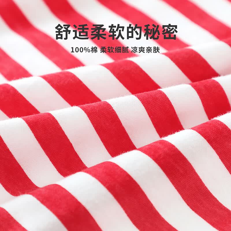 木木屋（mumuwu）男童女童夏季纯棉短袖套装儿童休闲运动两件套运动装吸汗透气套装 红色/简约字母红 130 130cm推荐身高119-128cm