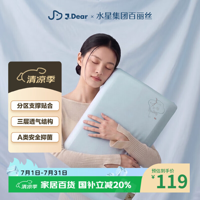 水星家纺百丽丝×JDear京东联名 松池深睡枕头记忆枕颈枕记忆棉枕慢回弹枕