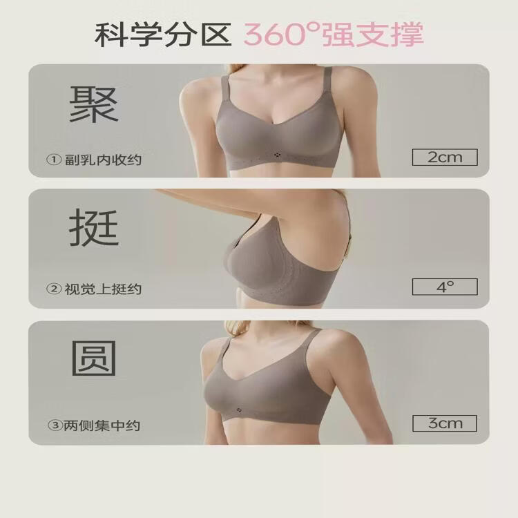 猫人无痕内衣女士小胸聚拢收副乳防下垂文胸薄款美背胸罩新款 【强托防垂 聚拢有型】2件装(浅兰+香槟) 2XL (40/90 ABC)