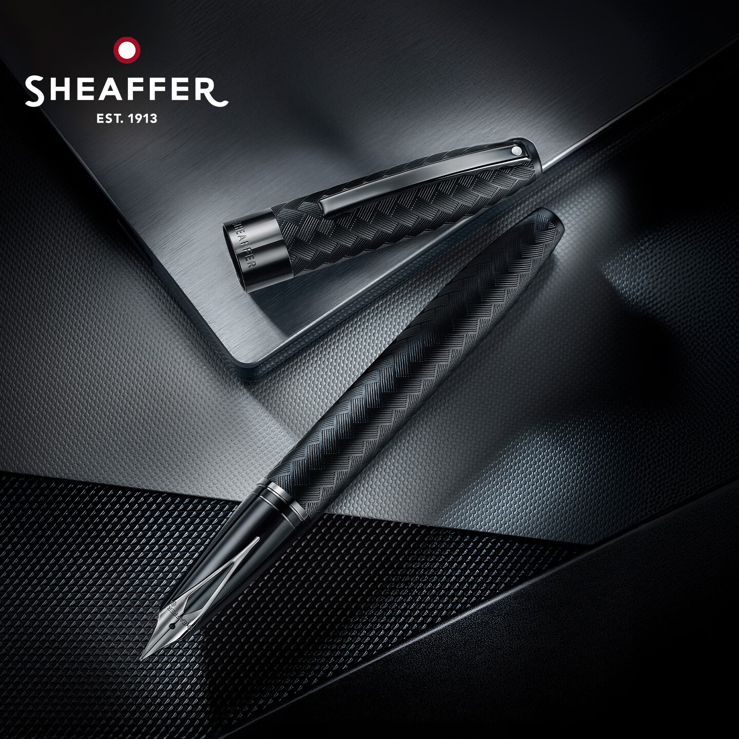 sheaffer/犀飞利LEGACY遗产复刻传家嵌入式笔尖钢笔男士高档商务办公送礼收藏礼盒M尖0.7mm 黑珐琅银夹M尖