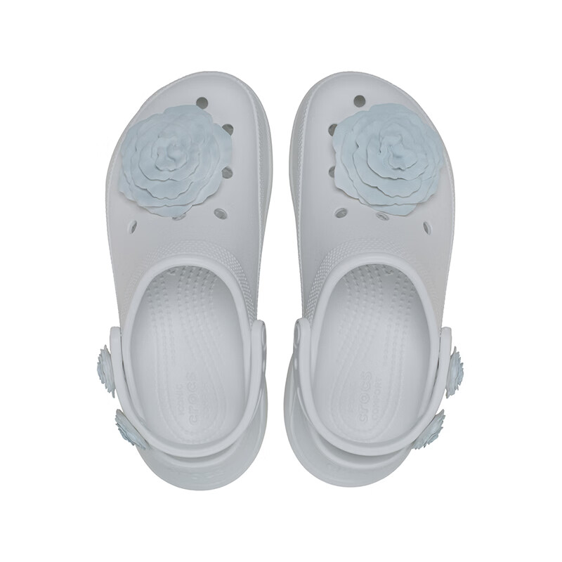 卡骆驰(CROCS)复古小鲸鱼叠影玫瑰洞洞鞋时尚百搭女鞋花园鞋沙滩鞋|214027 月光灰-1NK 35 (220mm)
