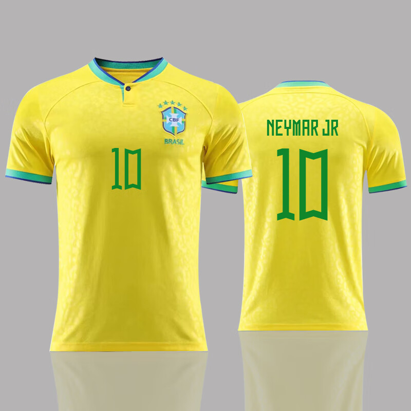 茸耀巴西国家队球衣2022世界杯男女儿童定制主场客场内马尔足球服套装