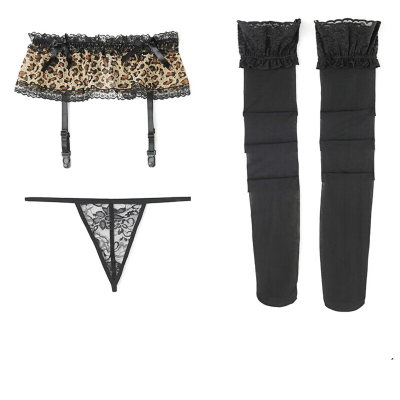 吊袜带套装蕾丝防滑性感长筒吊带丝袜网袜女内裤白色欧美情趣内衣