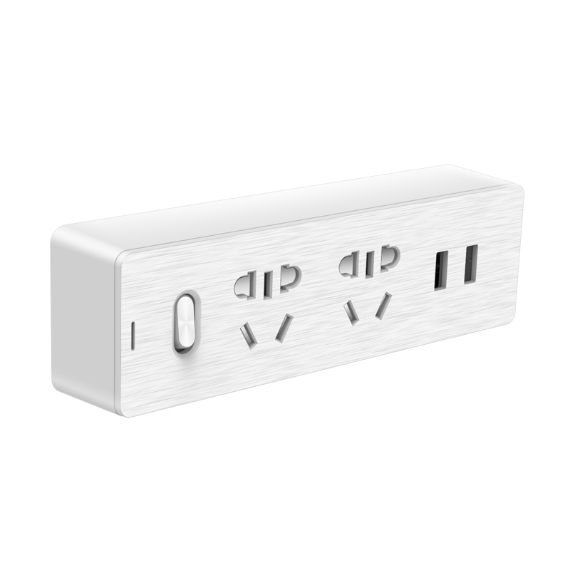 突破二位转换器（含2口USB 2A快充）多功能一转二总控开关墙面扩展转化器 防过载 aigo插座TZ0221(白)