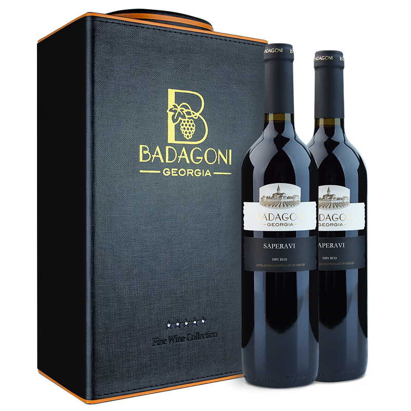 格鲁吉亚 巴达果尼 萨别拉维SAPERAVI 经典干红葡萄酒 双支礼盒装 750mL*2    324元
