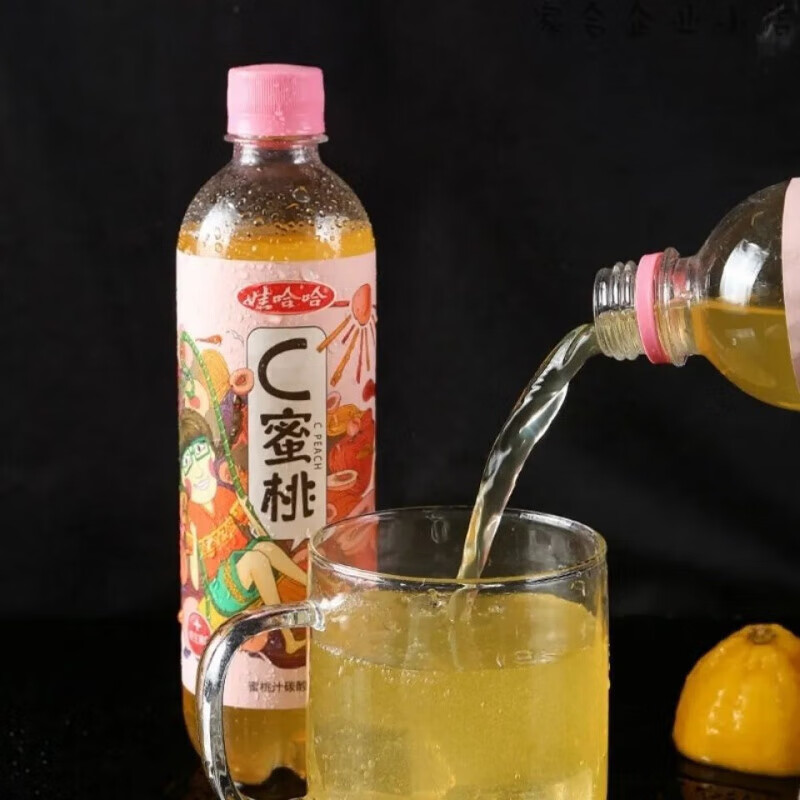 娃哈哈c柠檬c西柚水蜜桃汁碳酸饮料汽水8/12瓶价果汁饮品 c蜜桃530ml*