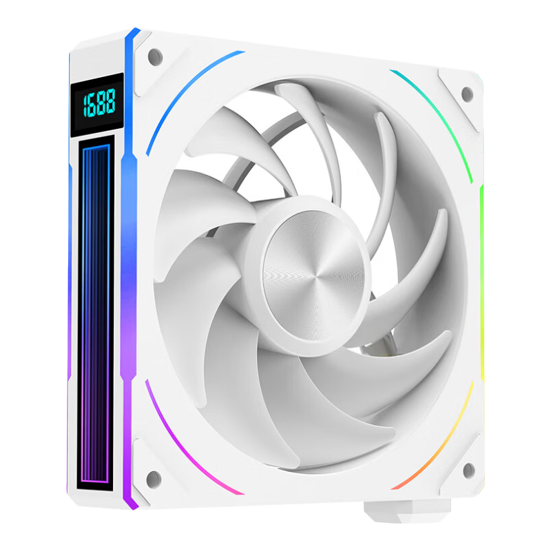 安耐美（Enermax）积木风扇 CL30 12CMARGB机箱风扇 水冷散热风冷风扇 数字显屏 正叶白色单个