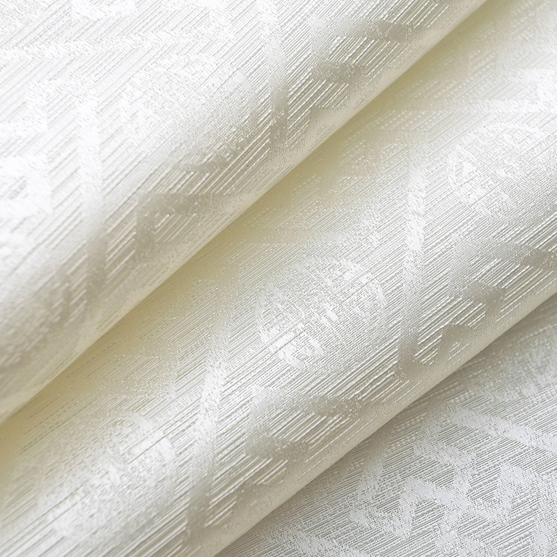 新中式无缝墙布卧室客厅书房古典壁布提花风无纺壁布 米白色(jx19-25)