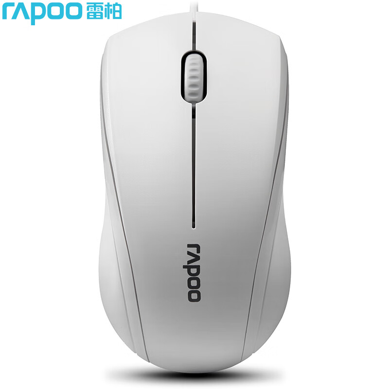 雷柏（Rapoo） N1200 有线鼠标 办公鼠标 静音鼠标 对称鼠标 笔记本鼠标 电脑鼠标 白色
