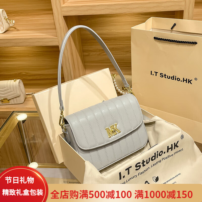 magic king mk轻奢mk女包品牌腋下挎包2023新款潮时尚小众真皮单肩包