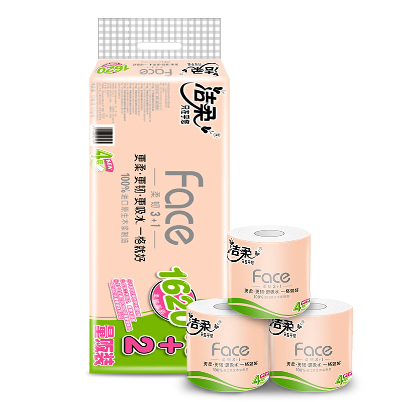 �����ͻ���ֽ(C&S) Face�Ӻ�4������ֽ�׷��������ó�ˮ���� 4�� 200g/��*10�� �ͻ���ֽ