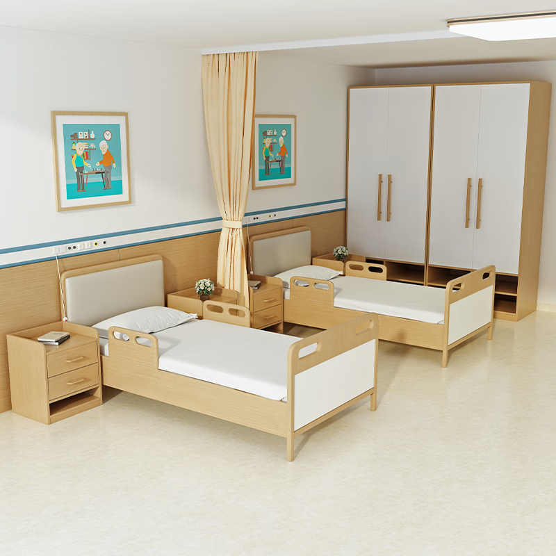 俐弥养老院疗养院康养服务中心老化适实木扶手带老人多功能自理护理床